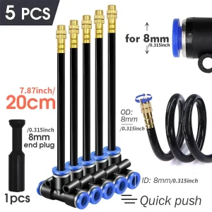 20/30/50cm 360° Free-bend Misting Nozzle Adjustable Brass Atomization Sprayer Garden Irrigation Watering for 6/8/10/12mm PE Hose