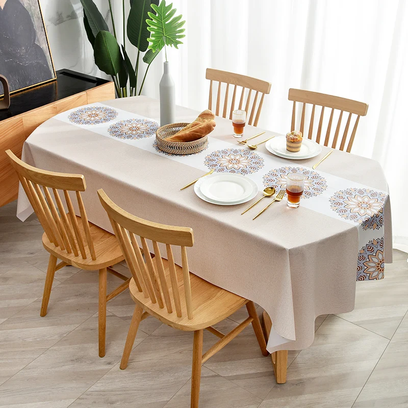 Mandala Series Printed Tablecloth Anti-scalding Thickened Rectangular Home Party Dining Room Furnishings - الصورة 6