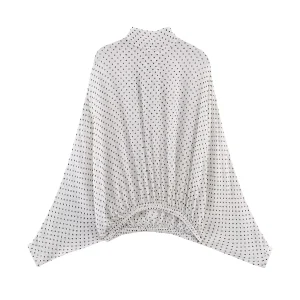 KONDALA Vintage Polka Dot Women Sets Chiffon Bow Tie Loose Blouses Loose Long Skirts Fashion 2026 Spring Summer Holiday Suits