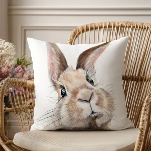1PC Easter Bunny Pillow with Eggs ,Decorative sofa cushion cover, home decoration, 2D printing.