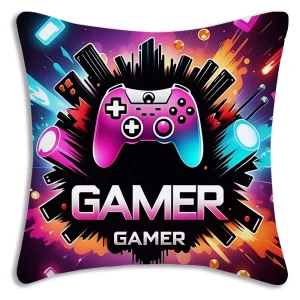 Cool game handle printed pillowcase, bedroom room decoration, game hall sofa chair cushion cover, decoration