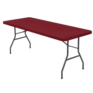 1 Pc 4/6/8ft Spandex Tablecloth Elastic Fitted Stretch Rectangular Tablecloth Washable and Wrinkle Resistant Patio Table Cover