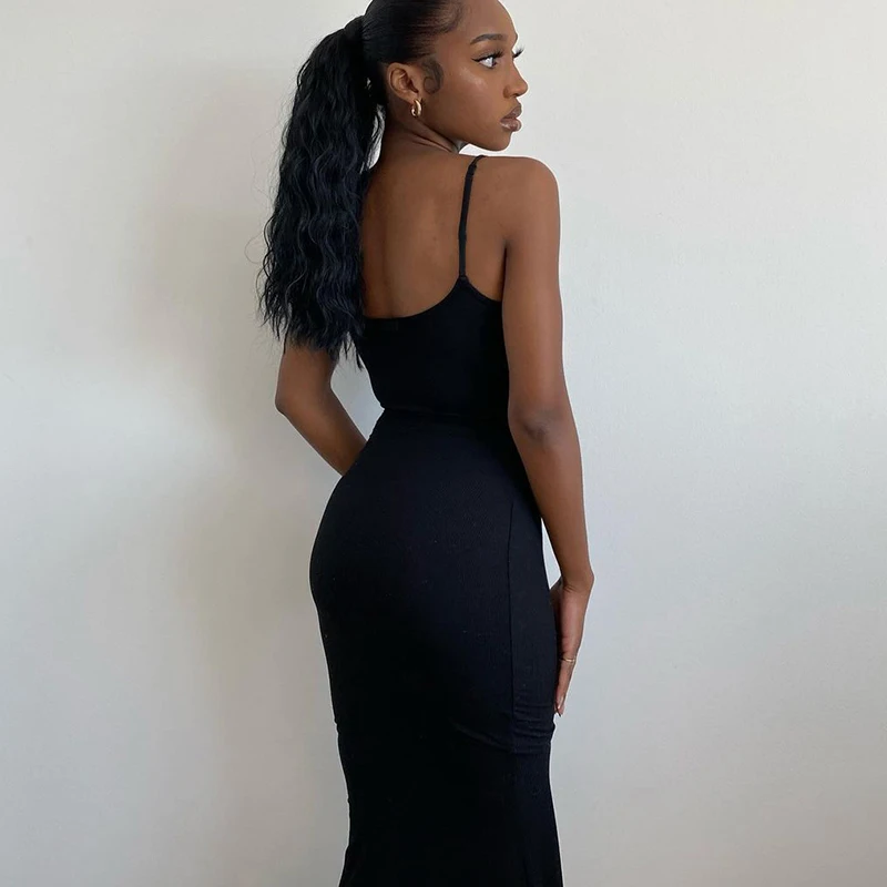 Elegant Bodycon Maxi Dress Women Summer 2024 Sleeveless Backless Sexy Outfits Party Club Sundress Black Birthday Dresses Clothes - Image 4