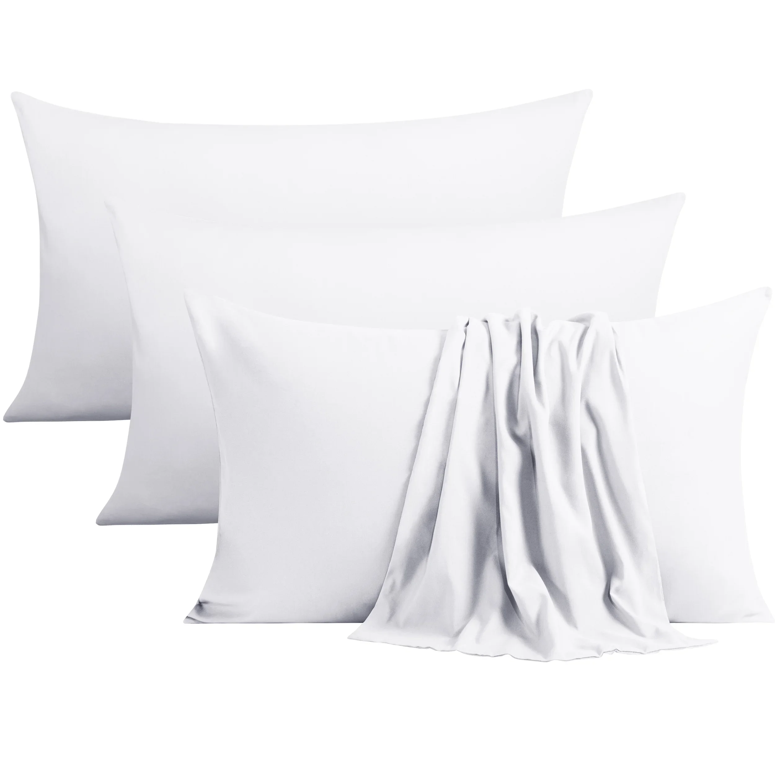 4pcs Microfiber Pillowcases Solid Color, Envelope Closure, Machine Washable, Woven Fabric, for Bedroom, Living Room - Image 10