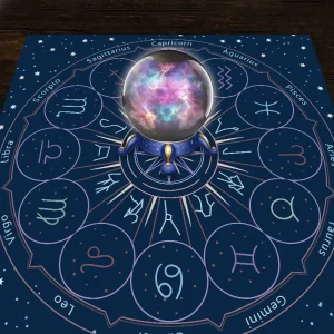 1pc Tarot card tablecloth, twelve constellations divination, starry sky altar cloth, Tarot card game decoration tablecloth