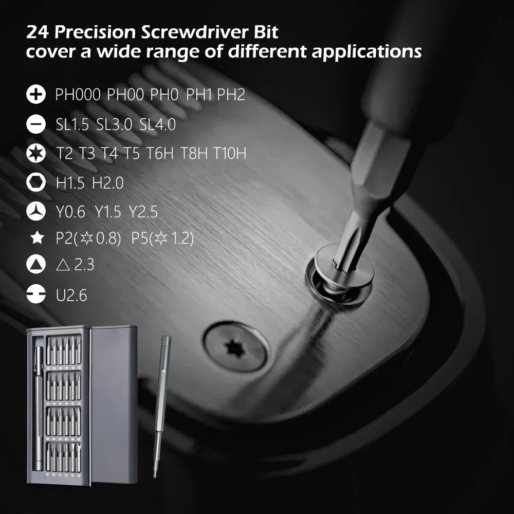 Precision Screwdriver Set 25 in 1 Screw Driver Se Hexagonal Flat Head Magnetic Screwdriver Head for iPhone PC WatchCameraGlasses - Image 5