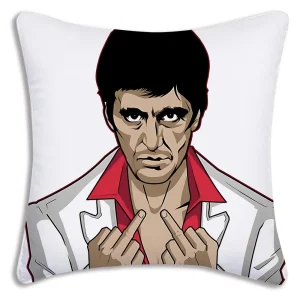 Hot Classic Movie Scarfaces Pillow Covers Cartoon Sofa Decorative Home Double-sided Printing Short Plush Cute Cushion Cover