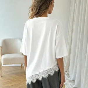 2026 Summer New Arrival Women's Oversized Ruffle Print Leopard Print Padded Lacing Loose Fit T-Shirt
